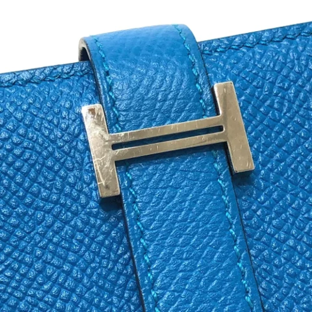 Hermès Vintage Pre-owned Leather wallets Blue Dames