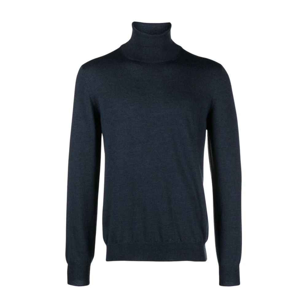 Barba Italiaanse Wol Rollneck Sweater Blue Heren