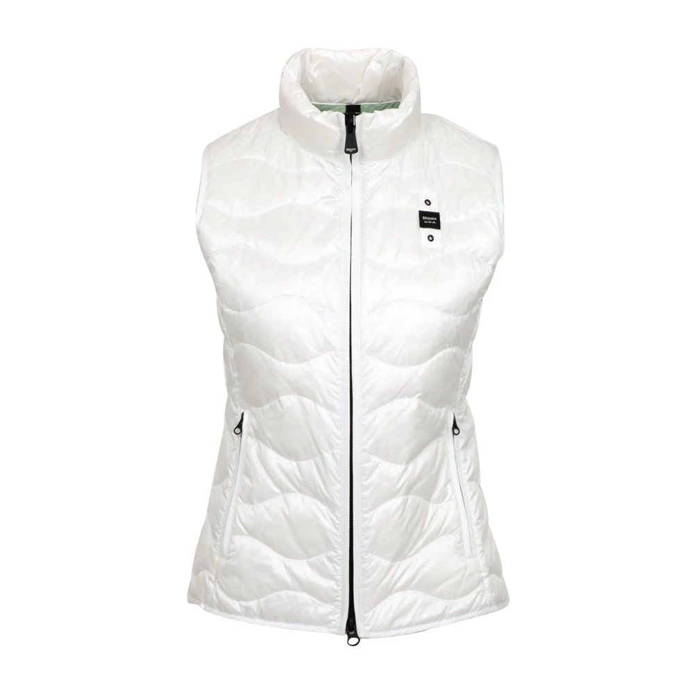 Blauer Vrouw Wit Jassen Dames, L, Geruit Patroon Waterafstotende Jas