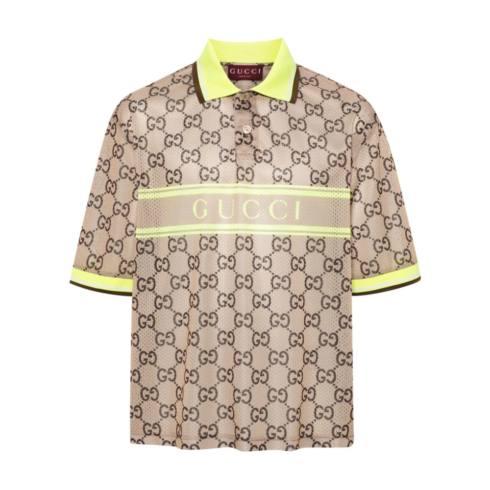 Gucci Geperforeerde GG Supreme Polo Shirt Multicolor Heren