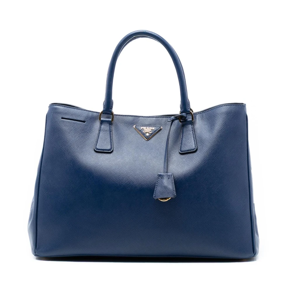 Prada Vintage Women's Blue Pre-Owned Saffiano Leather Satchel Bag