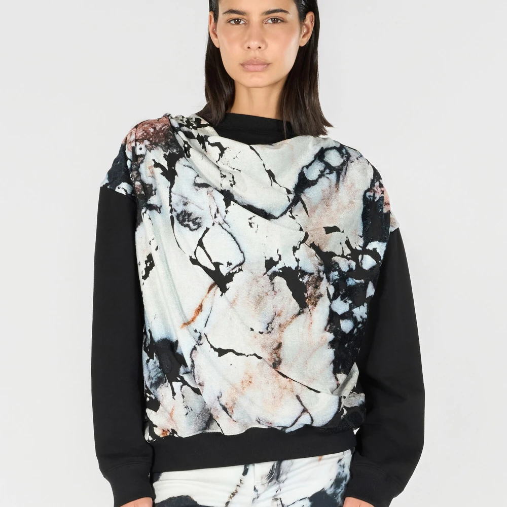 Roberto Cavalli Marmerprint Sweatshirt Multicolor Dames