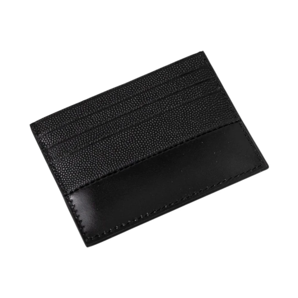 Calvin Klein Zwarte leren kaarthouderportemonnee Black Heren