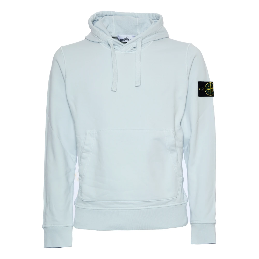 Stone Island Lichtblauwe hoodie Verhoog stijl Blue Heren