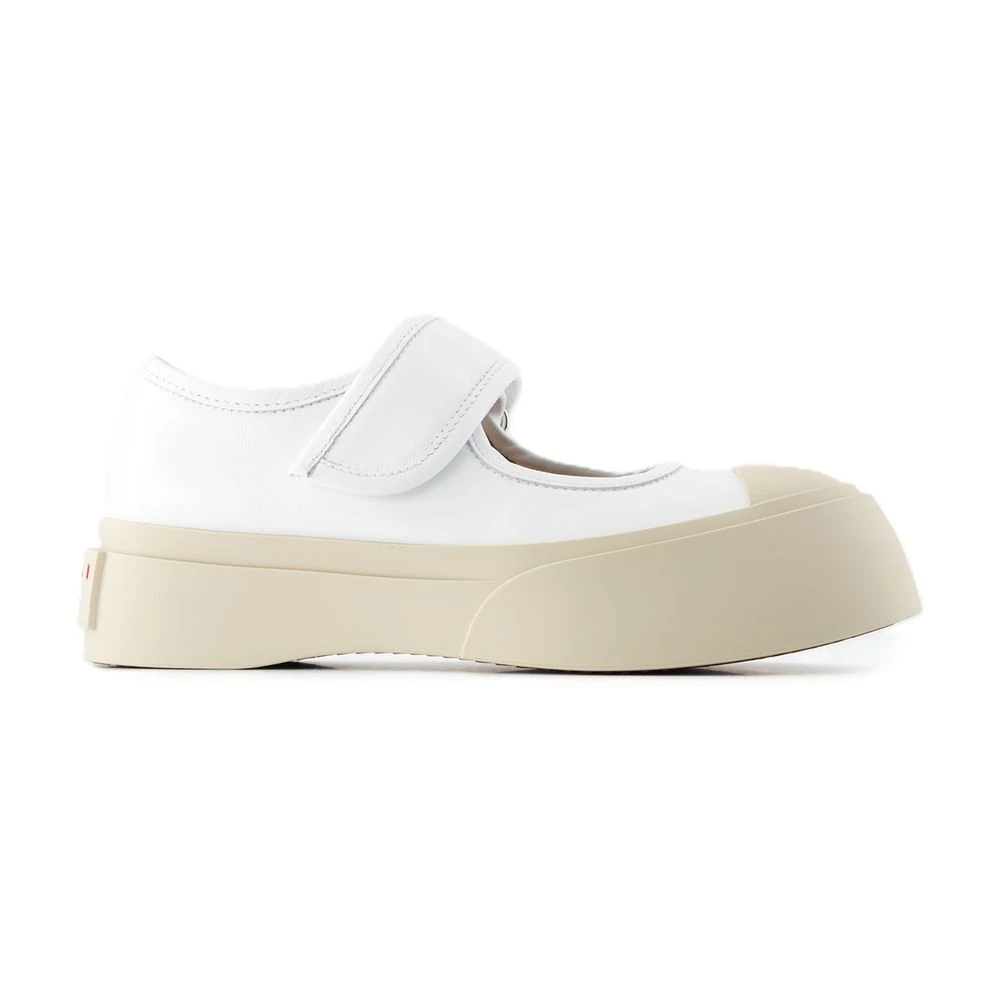 Marni Women's White Flat Shoes, 7 Uk, Mary Jane Sneaker