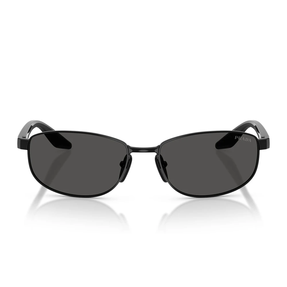 Prada Linea Rossa Black Man Ps B53s 1Ab08z Sunglasses Metal Round Normal - Image 2