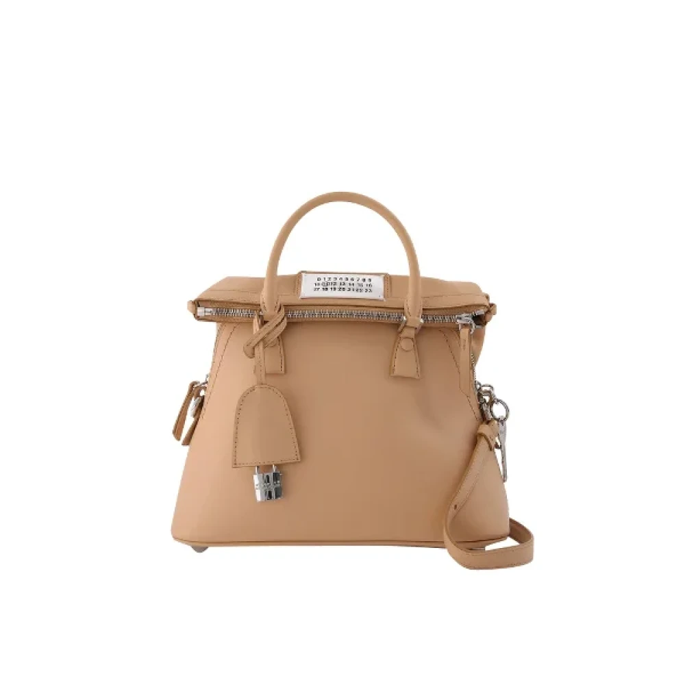 Maison Margiela Pre-owned Leather handbags Beige Dames
