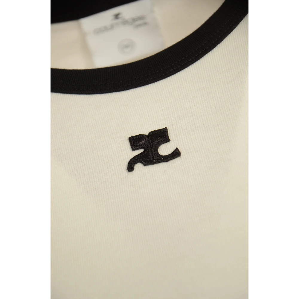 Courrèges Gesp Contrast T-Shirt Collectie White Dames