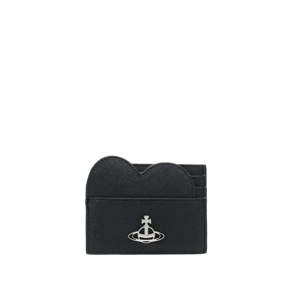 Vivienne Westwood Zwarte Leren Portemonnee Orb Detail Black Dames