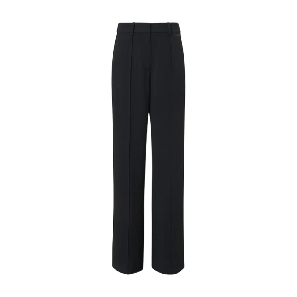 Calvin Klein Zwarte Wollen Geweven Casual Broek Black Dames