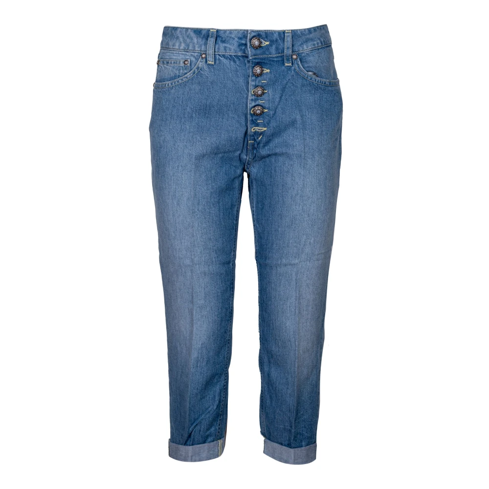 Dondup Femme Bleu - Jean Denim Coupe Ample Avec Détails De Boutons Bijoux - Jeans - Taille: W29