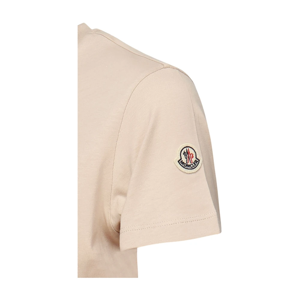 Moncler Beige Katoenen T-shirts en Polos Beige Dames
