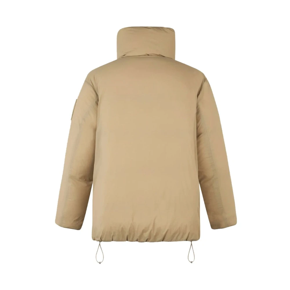 Moose Knuckles Beige Nylon Jas met Donsvulling Beige Dames