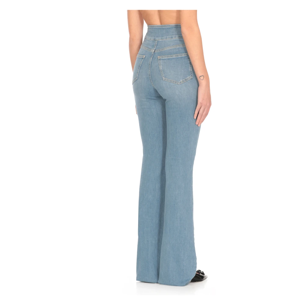 Elisabetta Franchi Lichtblauwe Jeans met Riemlussen Blue Dames