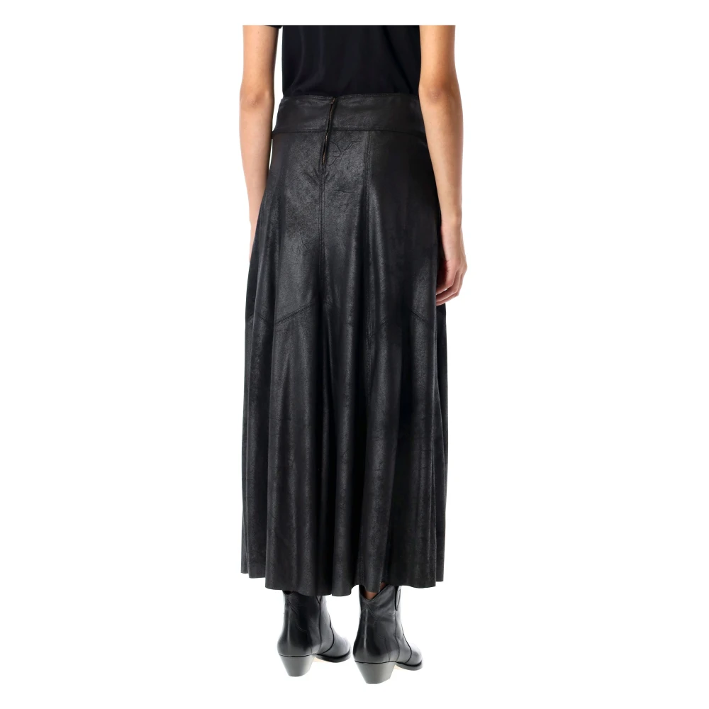 Isabel marant Zwarte Faux Leren Rok Genevi Black Dames