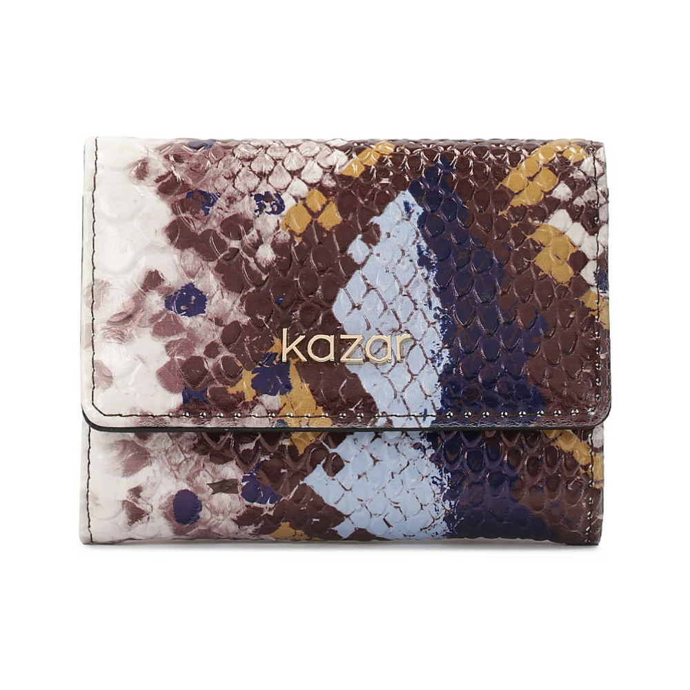 Kazar Gestreepte kleurrijke reliëflederen portemonnee Multicolor Dames