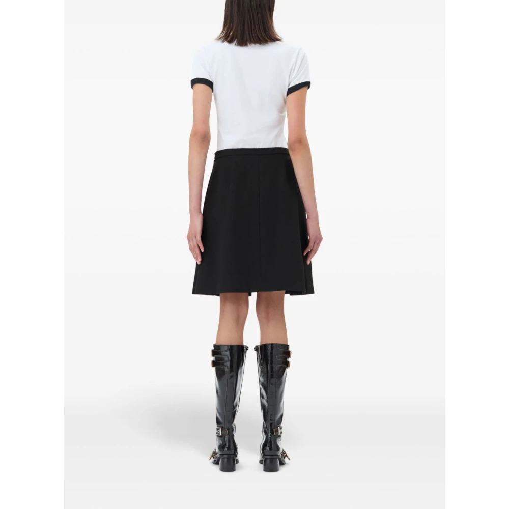 Ganni Zwarte Rok Verhoog Stijl Luxueus Gevoel Black Dames