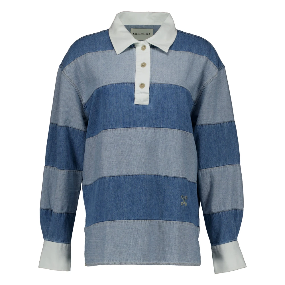 Closed Women's Blue Polo Shirts, L, Rugby Shirt Polos