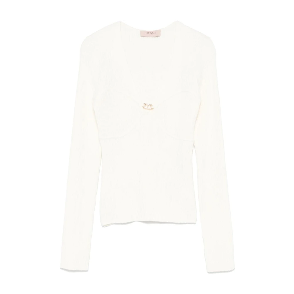 Twinset Witte Sweatshirt Aw24 White Dames