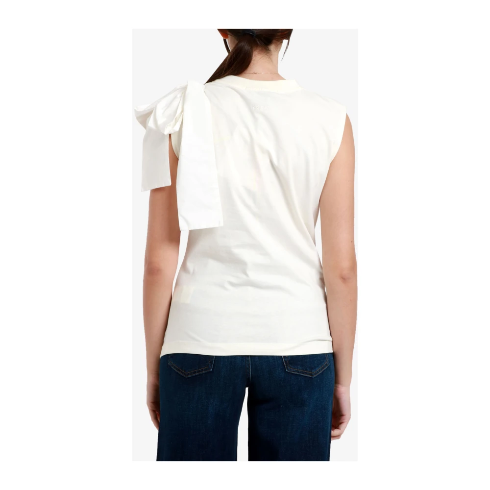 Msgm Witte Mouwloze Crewneck T-shirt White Dames