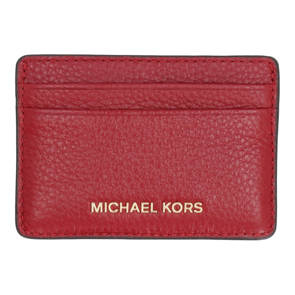 Michael Kors Korrelig Leren Kaarthouder Red Dames