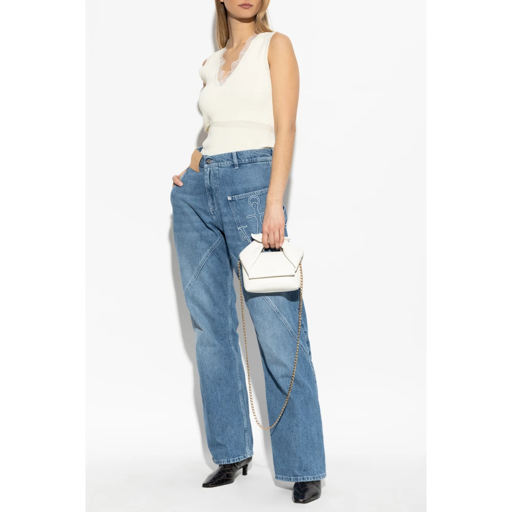 JW Anderson Top met kanten afwerking Beige Dames
