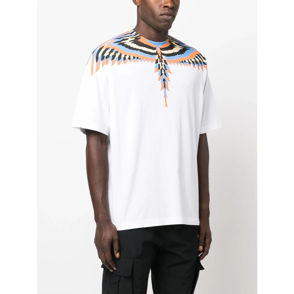 Marcelo Burlon Witte Optical Wings T-Shirt White Heren