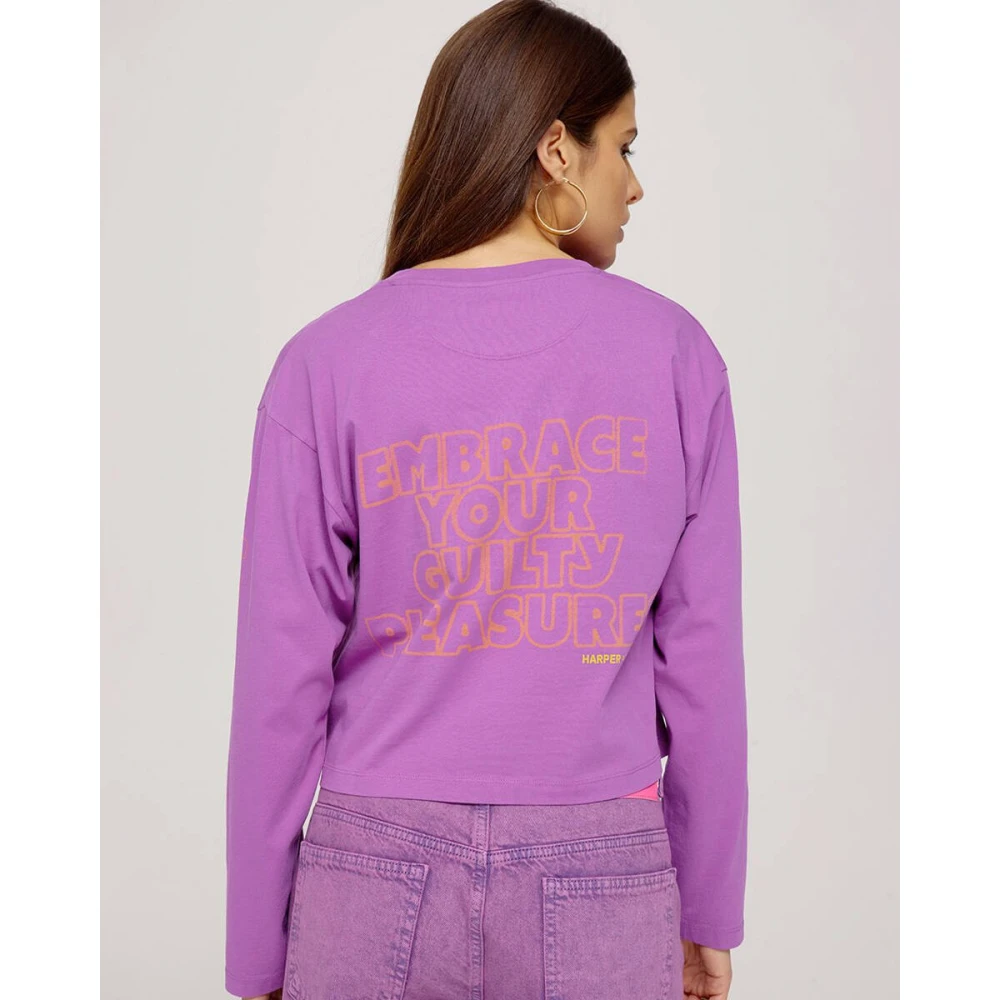 Harper & Yve Lange Mouw Top Embrace Stijl Purple Dames