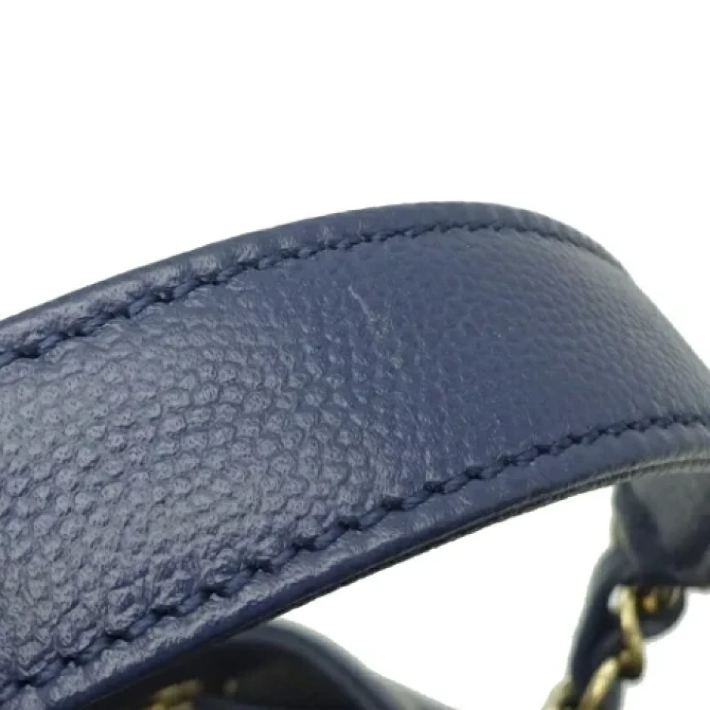 Chanel Vintage Pre-owned Leather chanel-bags Blue Dames