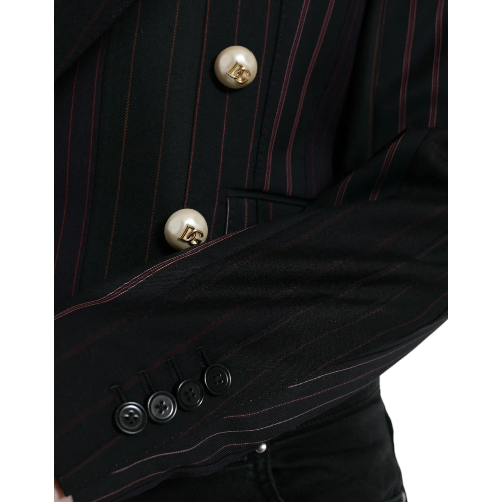 Dolce & Gabbana Gestreepte wollen blazer Black Dames
