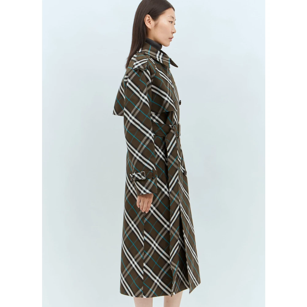 Burberry Klassieke Check Trenchcoat Green Dames