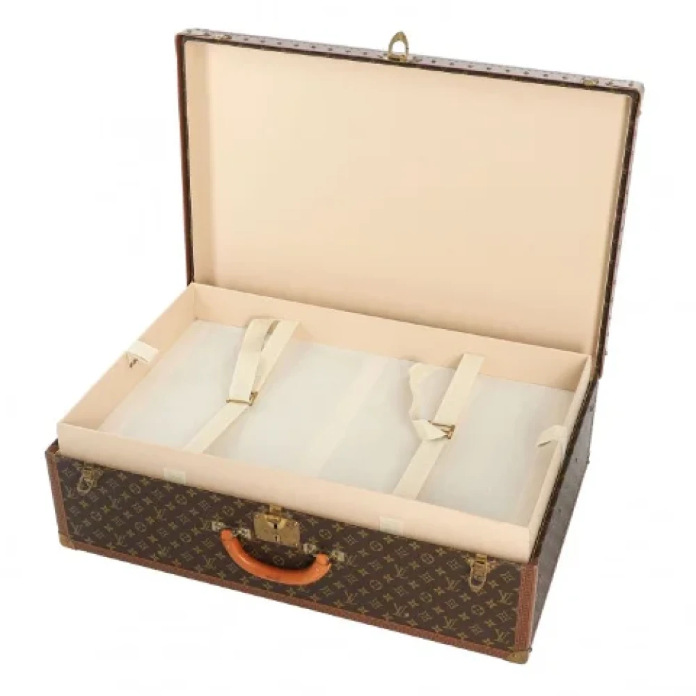 Louis Vuitton Vintage Bruine Stoffen Louis Vuitton Reistas Brown Dames