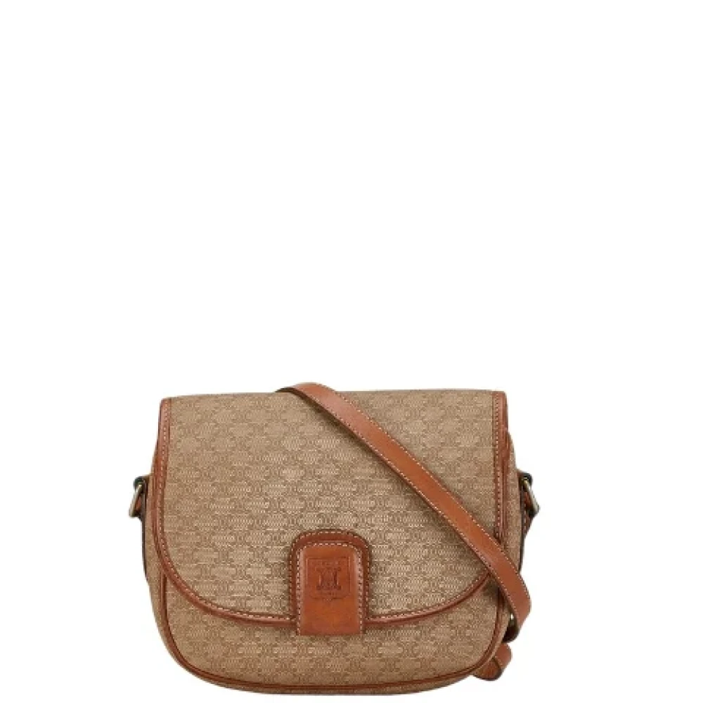 Celine Vintage Pre-owned Canvas shoulder-bags Beige Dames