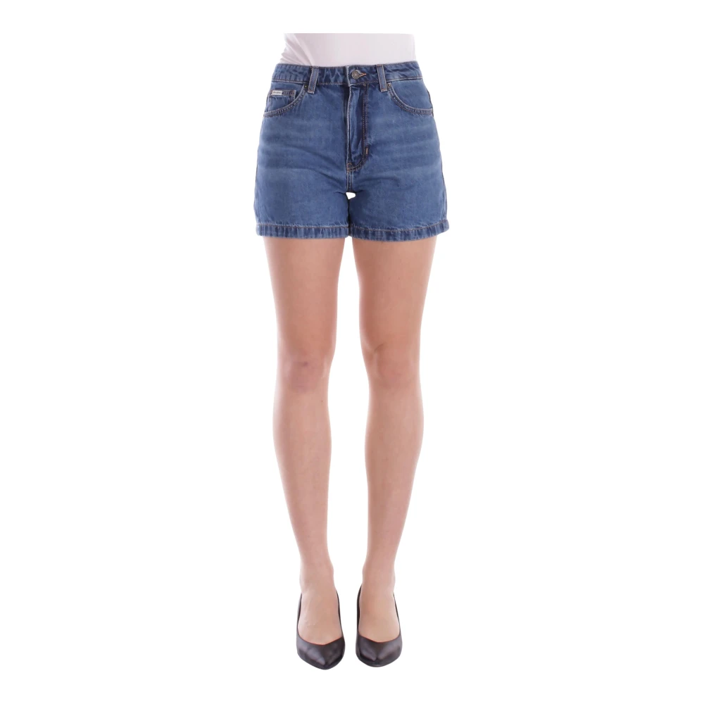 Guess Kvinno Blå Shorts Dam, W24, Denim, Denimshorts Med Logodetalj