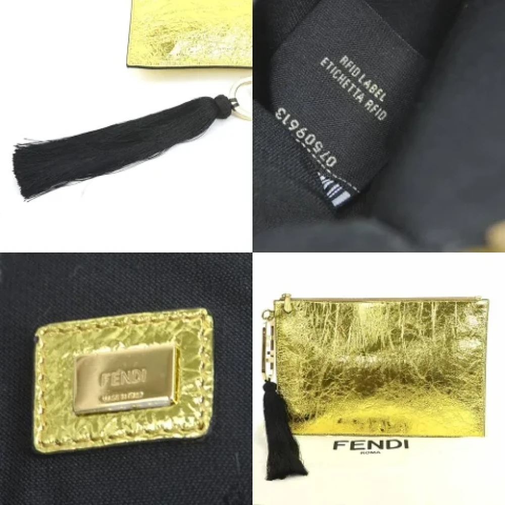 Fendi Vintage Pre-owned Leather clutches Yellow Dames