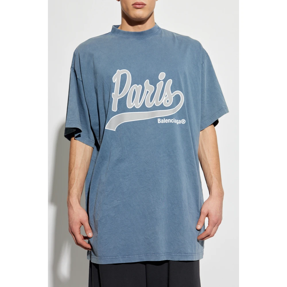 Balenciaga T-shirt met print Blue Heren