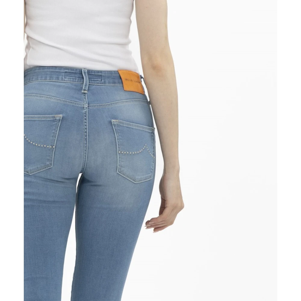 Jacob Cohën Witte Gestikte Skinny Jeans Blue Dames