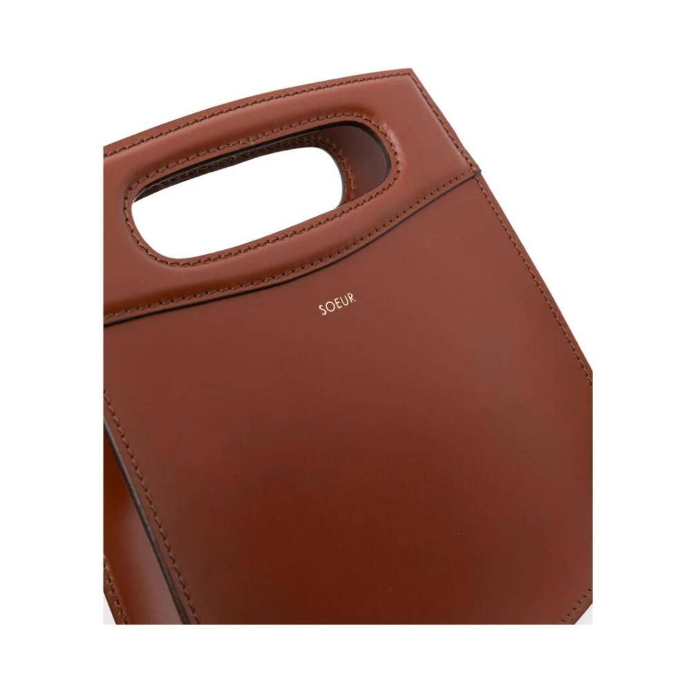 Soeur Cognac Bruin Lederen Ketting Schoudertas Brown Dames