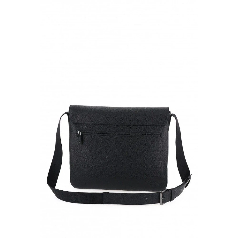Borbonese Zwarte Leren Crossbody Tas Black Dames