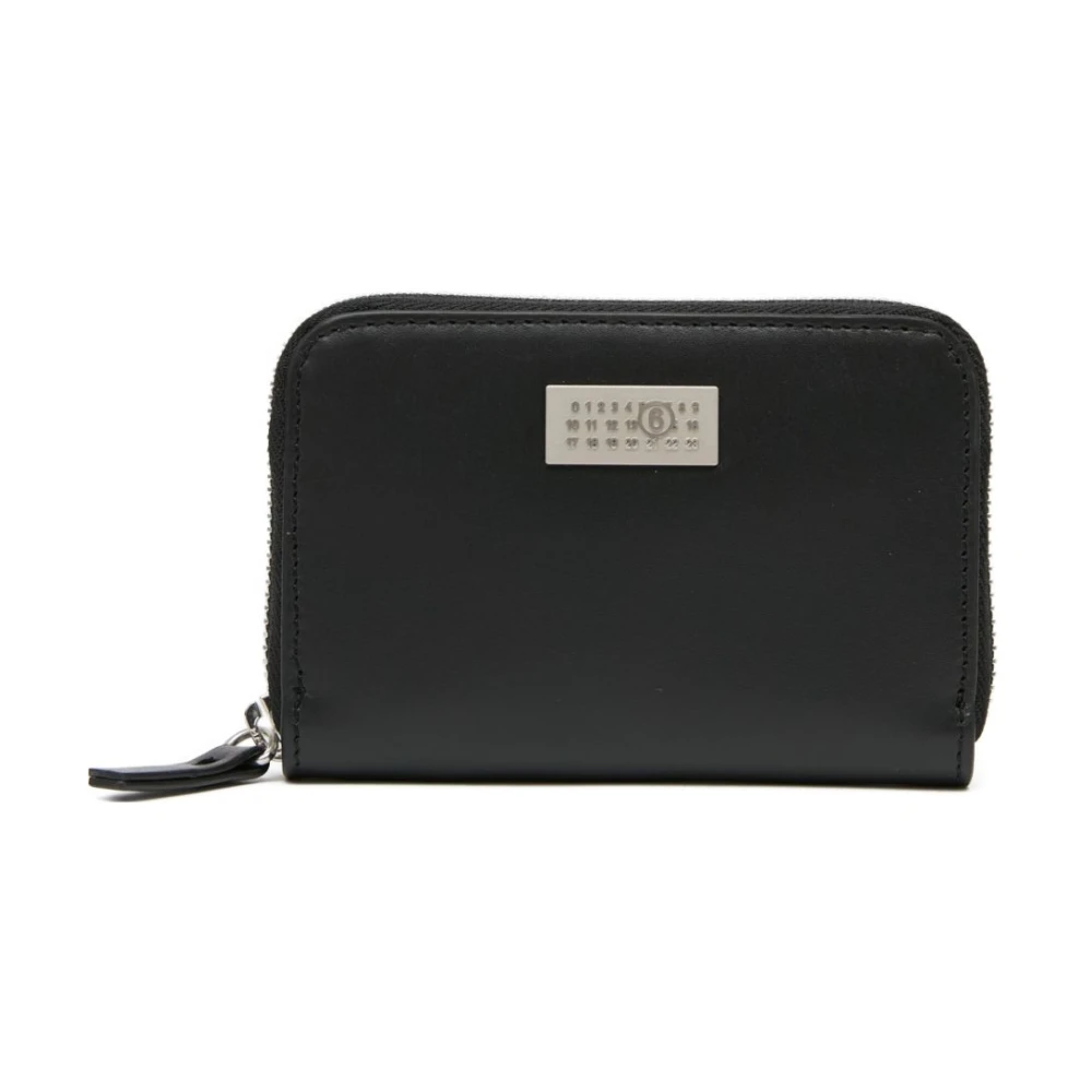Mm6 Maison Margiela Unisex Black Leather Cardholder