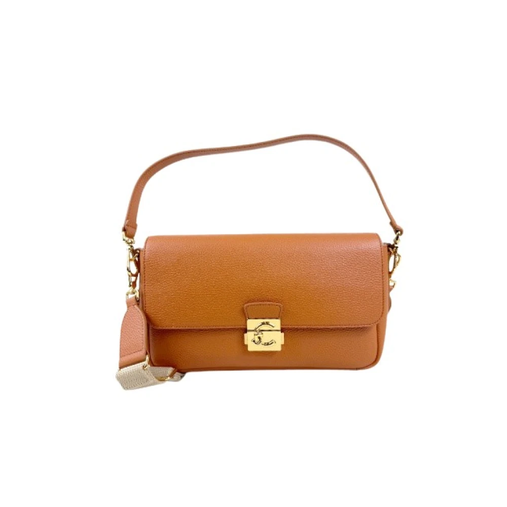 Coccinelle Women's Brown Handbags, One Size, C-Me Lock Large Shoulder Bag