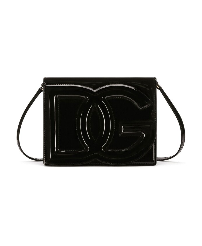 black-dg-logo-leather-shoulder-bag