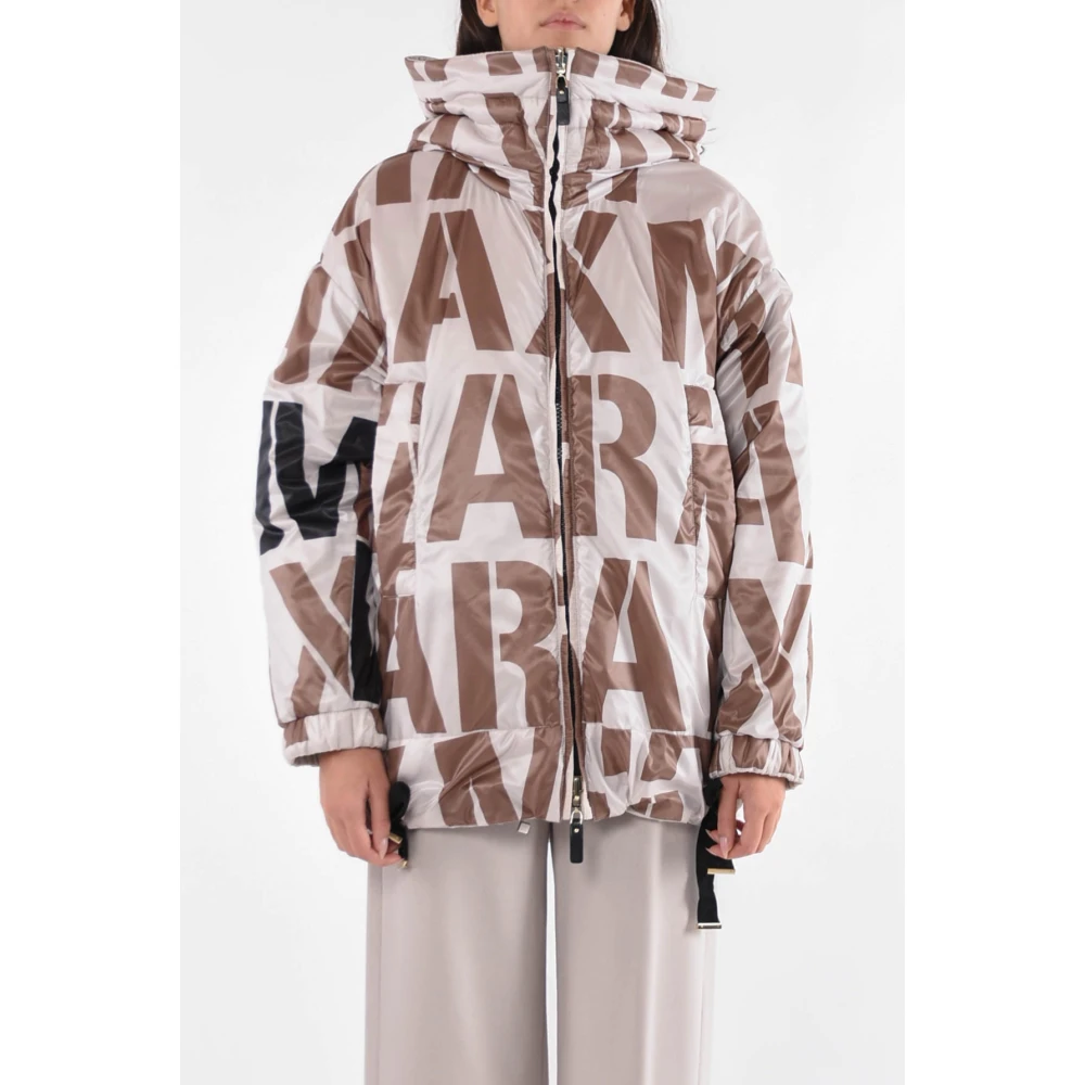 Max Mara Omkeerbare Greenlo Jas met Capuchon White Dames