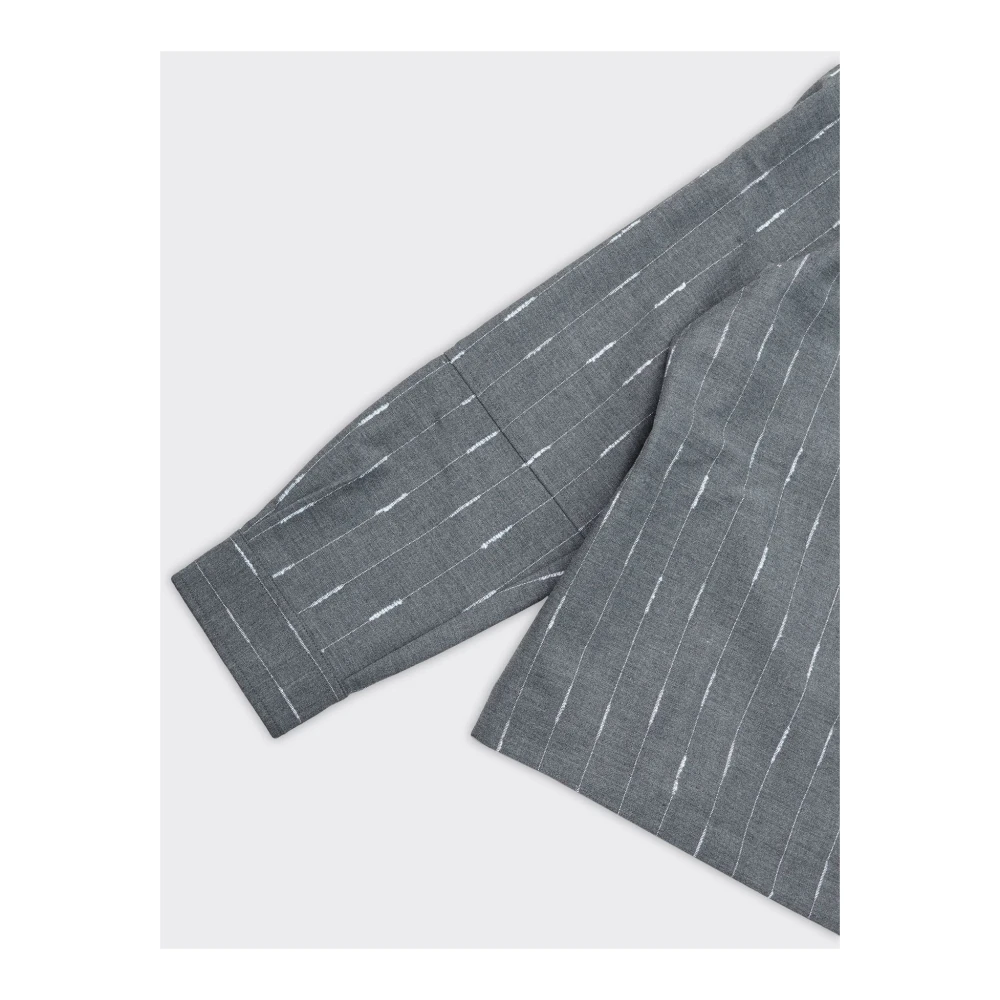 Bonsai Grijze Oversized Pinstripe Zip Shirt Gray Heren