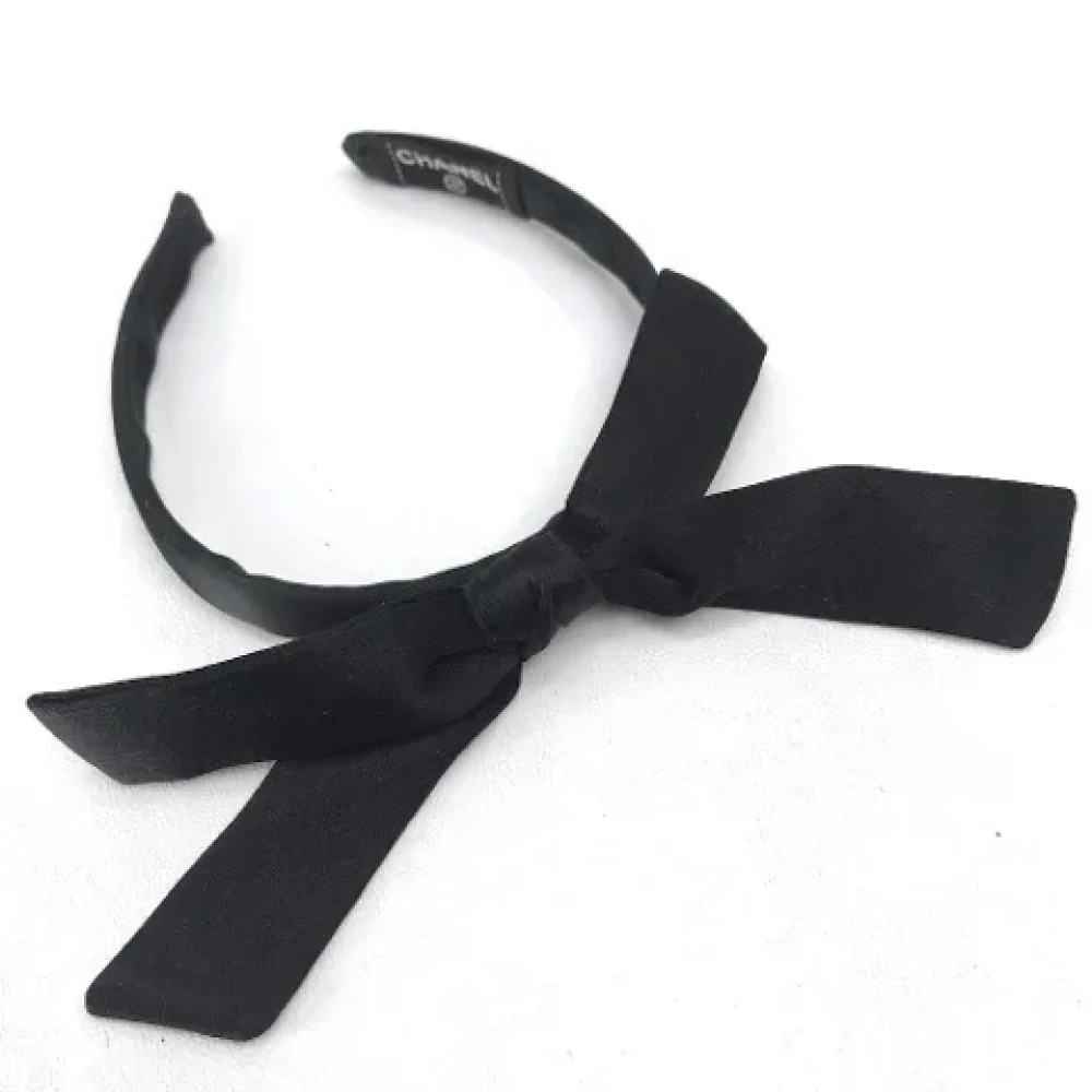 Chanel Vintage Pre-owned Satin hair-accessories Black Dames