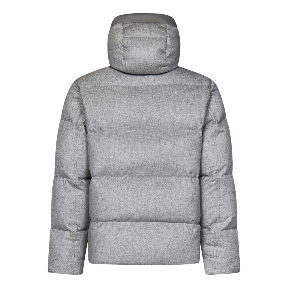 Herno Grijze Zijden Kasjmier Dons Winterjas Gray Heren