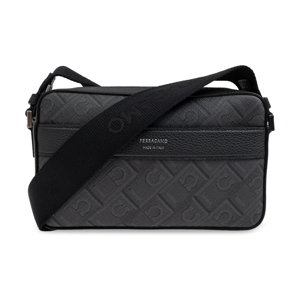 Salvatore Ferragamo Schoudertas met monogram Gray Heren