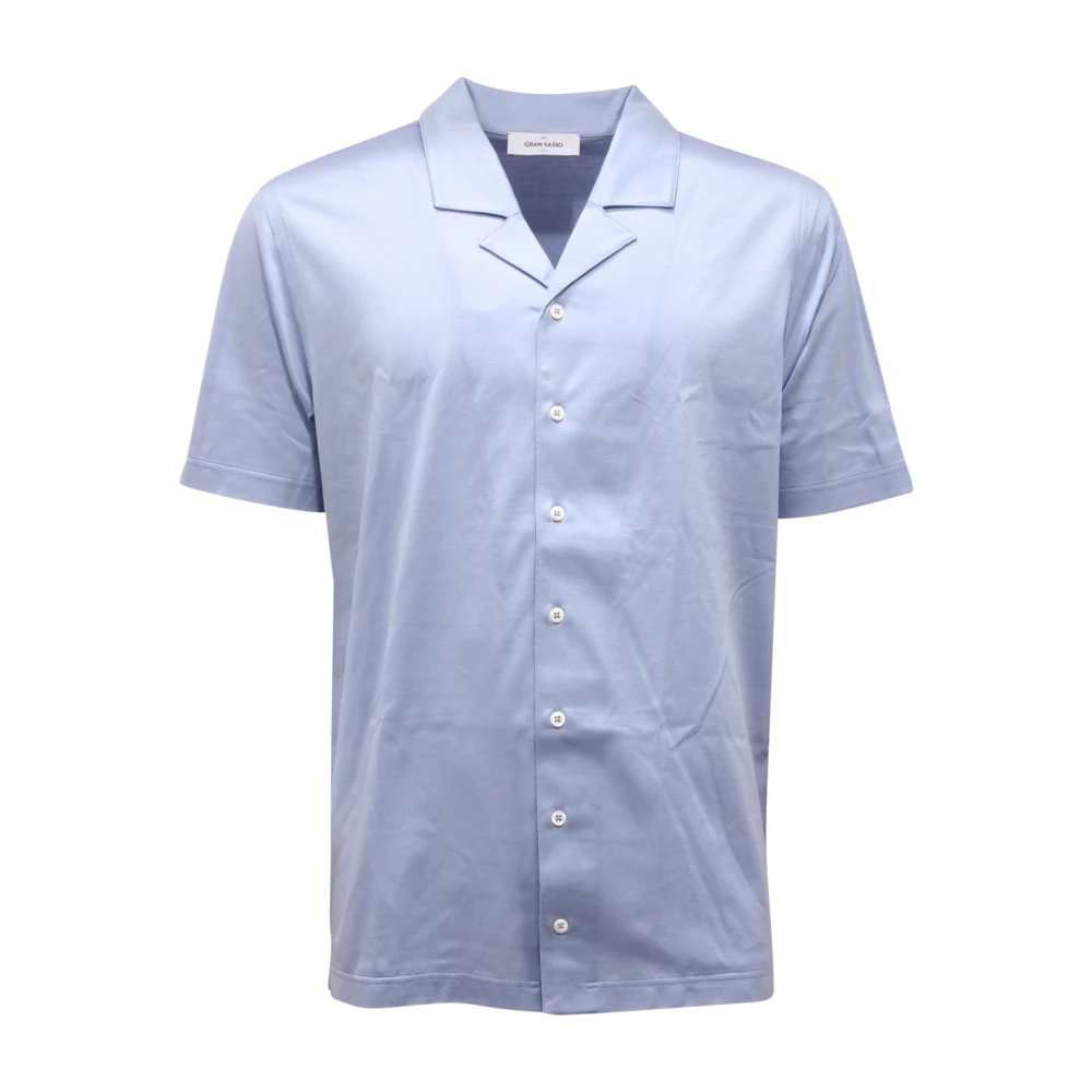 Gran Sasso Uomo Blu Camicia A Maniche Corte