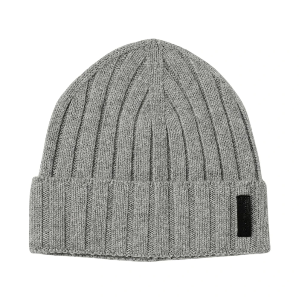 Emporio Armani Grå Ribbstickad Mössa