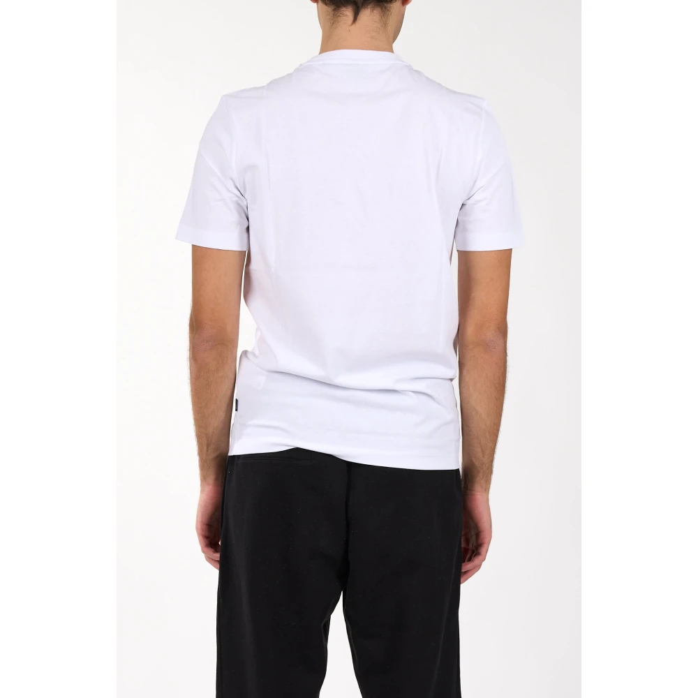 Hugo Boss Katoenen T-shirt met Frontlogo White Heren